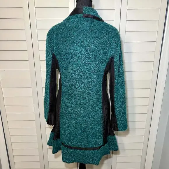 LINDI Teal Textured Art Jacket | Lagenlook Boutique Coat‎ - Picture 4 of 10